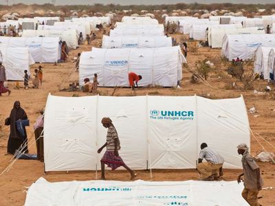 Ifo Camp, a recent extension to Dadaab, a 24-year-old refugee camp with over 300,000 inhabitants near the Kenya/Somalia border