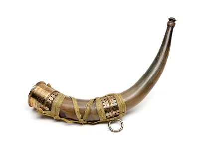 A drinking horn made from the horn of an aurochs bull.