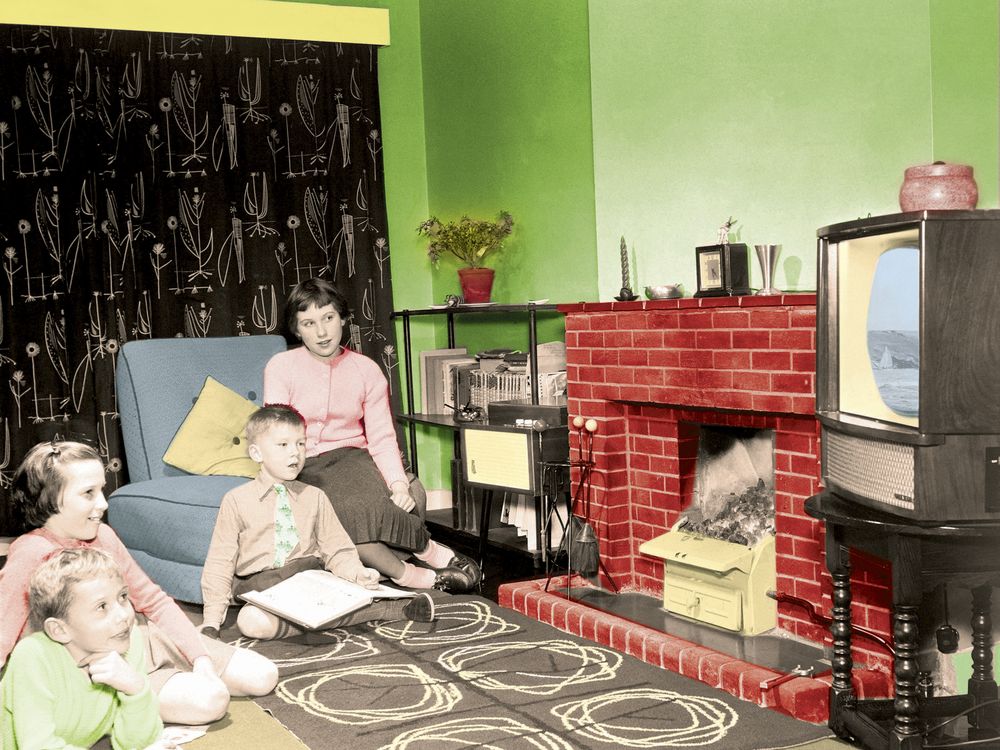 1950's Style Family Watching Television