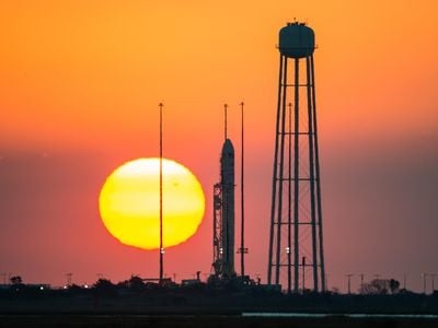 The now non-existent Antares rocket sits on the launch pad at Wallops Flight Facility on October 26, 2014.