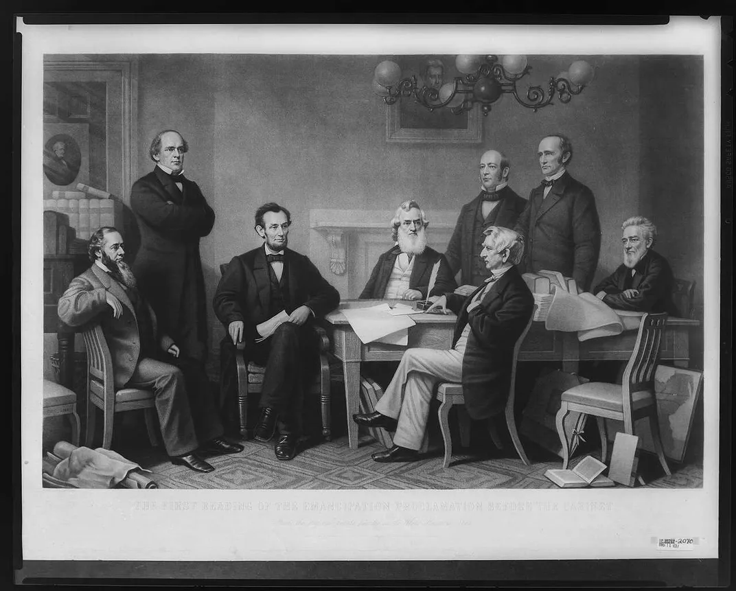 Emancipation proclamation signing image