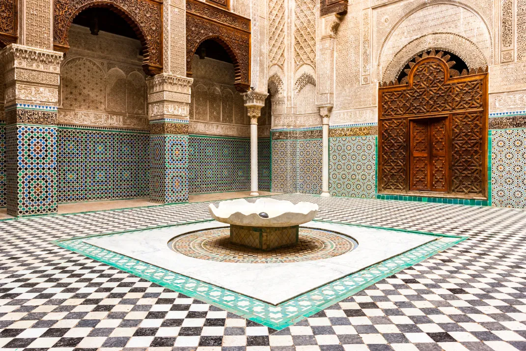 Courtyard of a madrassah in Fez