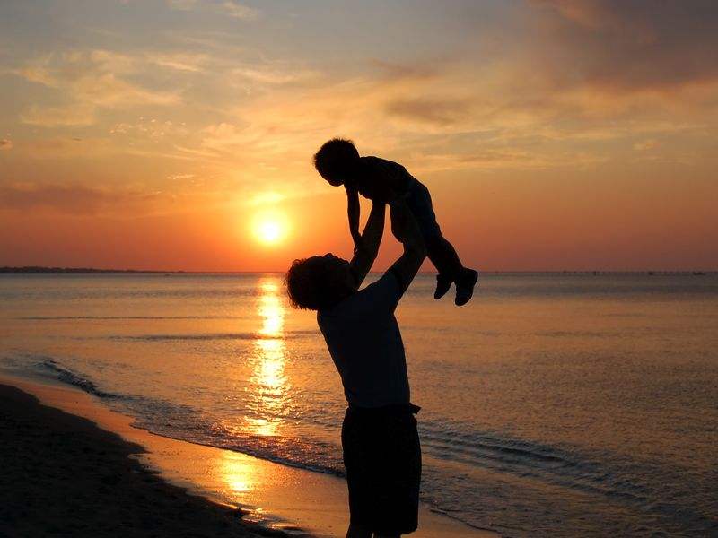 Photograph Of Father And Son At Sunset Overlooking The Chesapeake Bay Smithsonian Photo