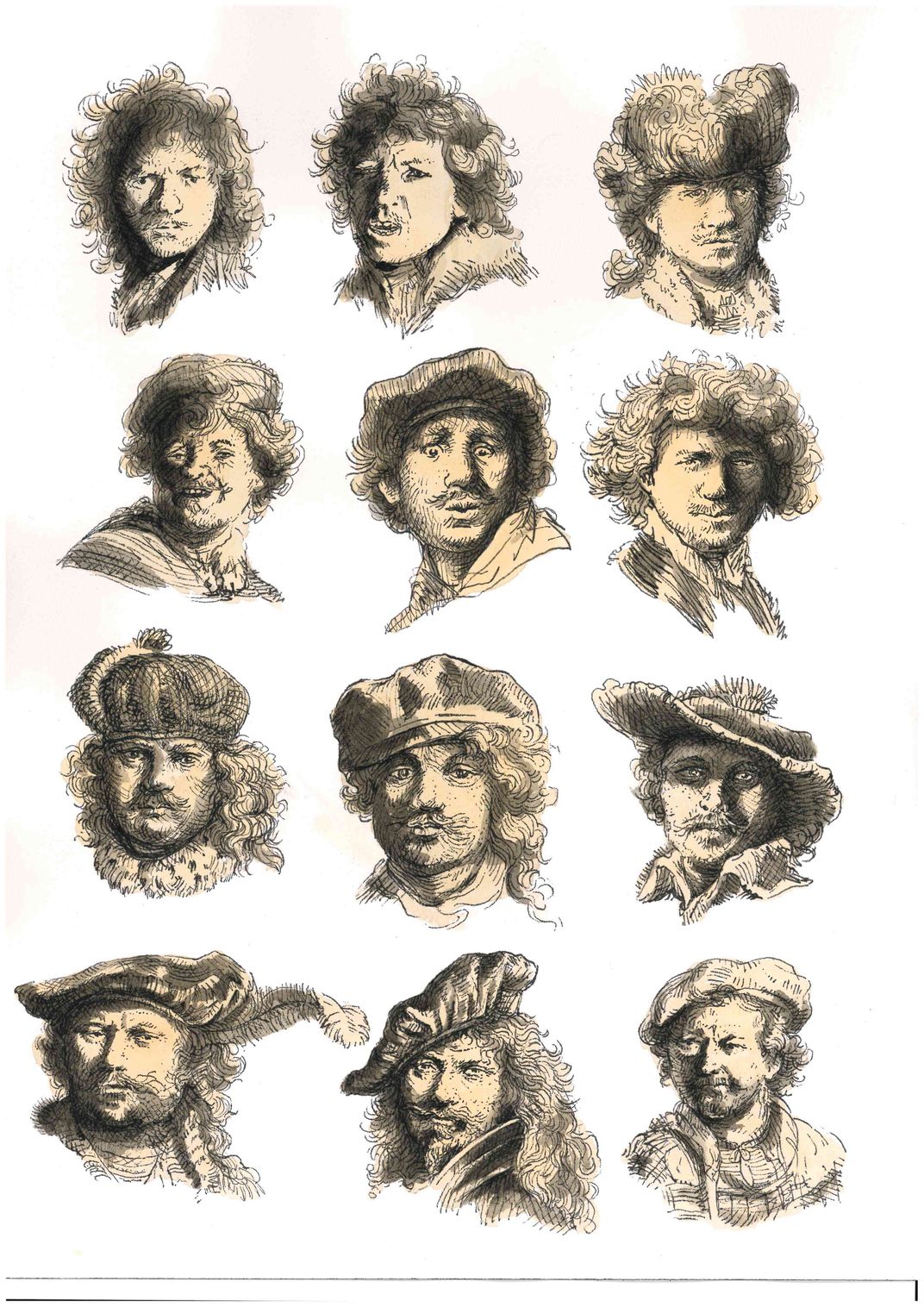 Rembrandt Portrait Drawings