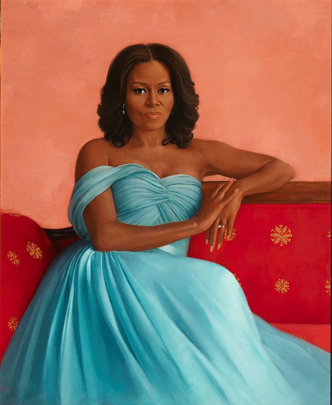 Official portrait of First Lady Michelle Obama by Sharon Sprung