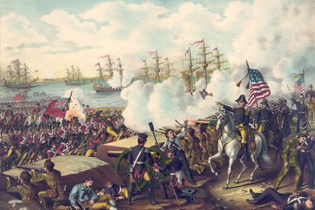A lithograph of the Battle of New Orleans, circa 1890