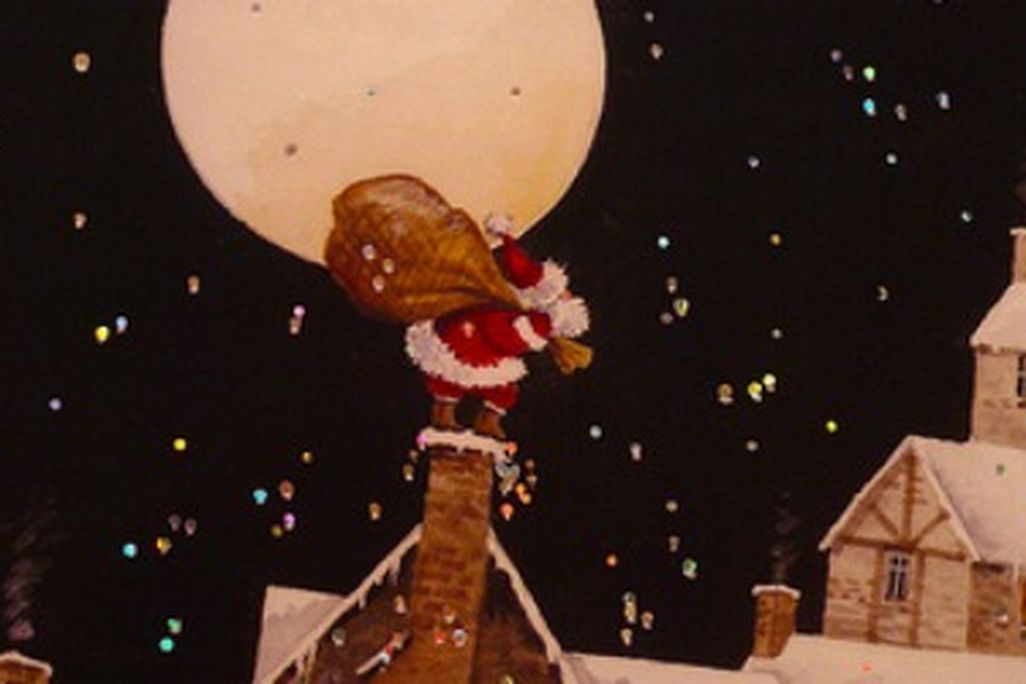 If you don't want to show an misformed Moon on a Christmas card, a full moon is a safe option