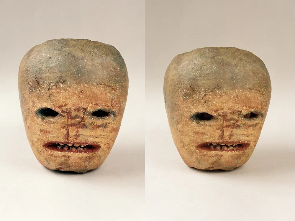 A plaster cast of a "ghost turnip" carving from Donegal, Ireland