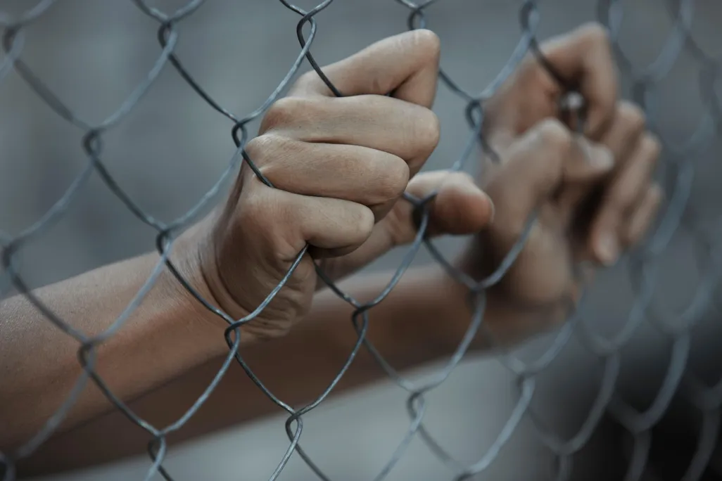 hands on fence