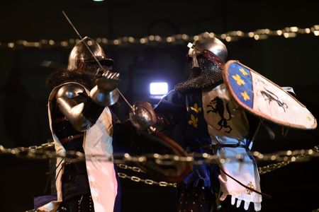 Knights battling during a Medieval fighting championship on January 22, 2015 in Israel.