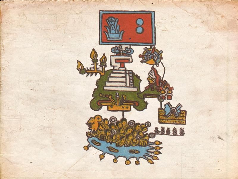 Aztec pictogram referencing 1507 earthquake