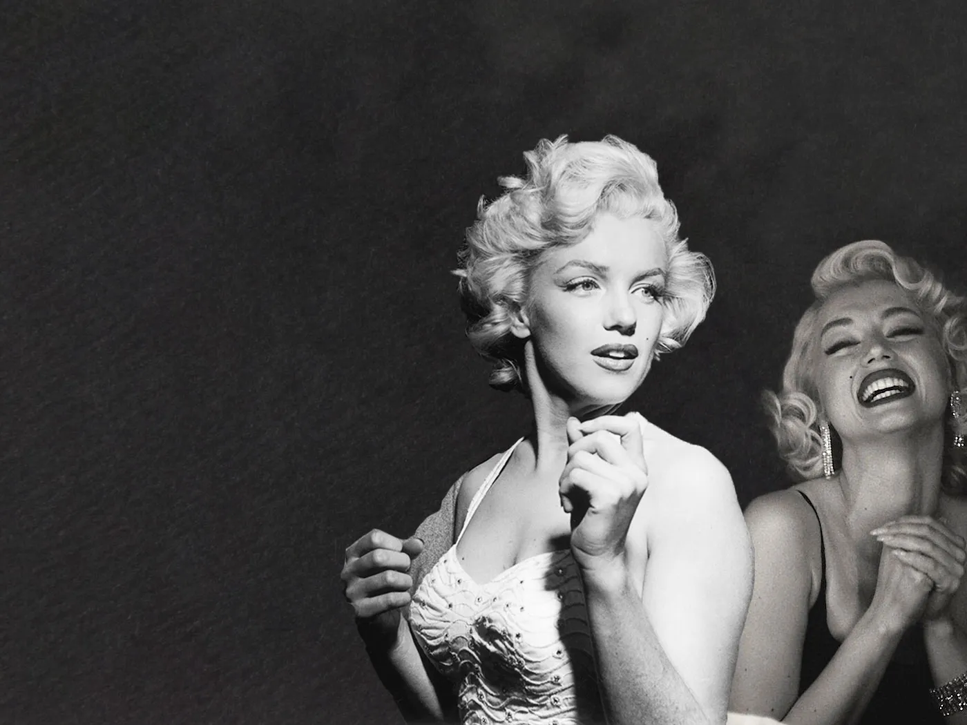 Illustration of Marilyn Monroe and Ana de Armas as Monroe in "Blonde"