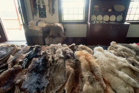 Animal furs on display at Grand Portage National Monument