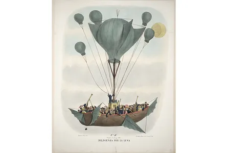 From the Italian version of The Great Moon Hoax. Leopoldo Galluzzo,  Altre scoverte fatte nella luna dal Sigr. Herschel (Other lunar discoveries from Signor Herschel), Napoli, 1836 
