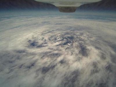Drone’s-eye view: From 60,000 feet, a NASA Global Hawk observed Tropical Storm Frank swirling over the Pacific in August 2010.