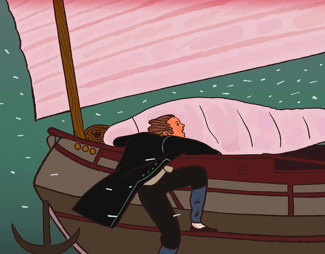 Remei sneaking aboard a trading boat