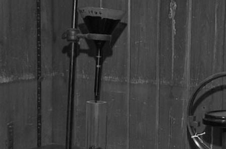 The Trinity University pitch drop setup