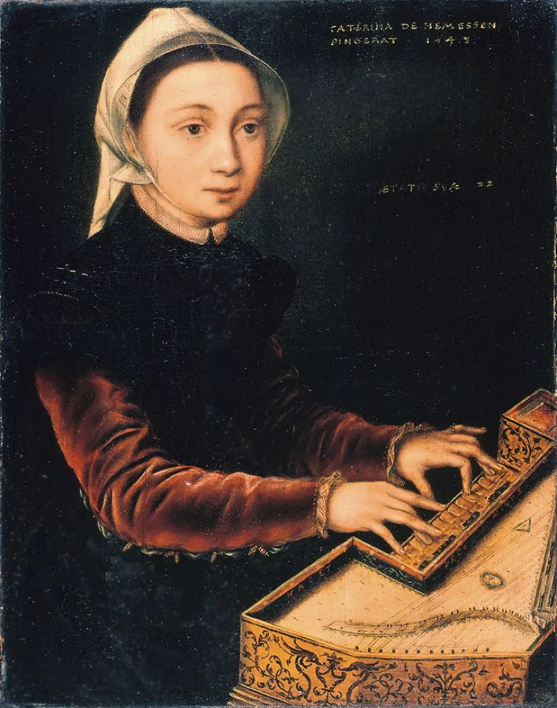 This 1548 portrait by Catharina van Hemessen is believed to depict her sister, Christina.