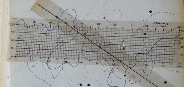 The score for John Cage’s indeterminate composition “Fontana Mix”