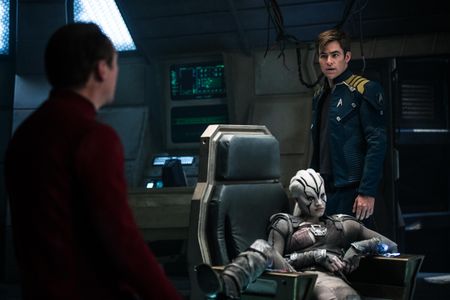 Sofia Boutella and Chris Pine in the upcoming "Star Trek Beyond."