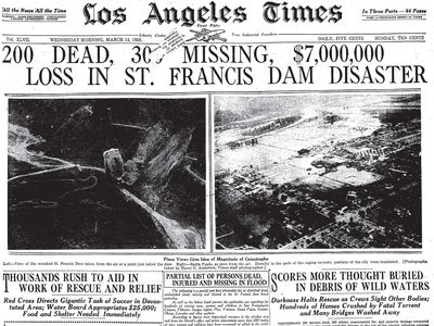 The front page of the Los Angeles Times on March 14, 1928