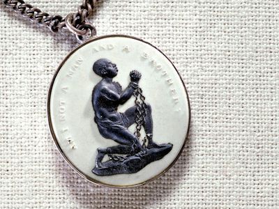 Josiah Wedgwood, of Wedgwood pottery fame, was also a staunch abolitionist and designed this medallion to further the cause.