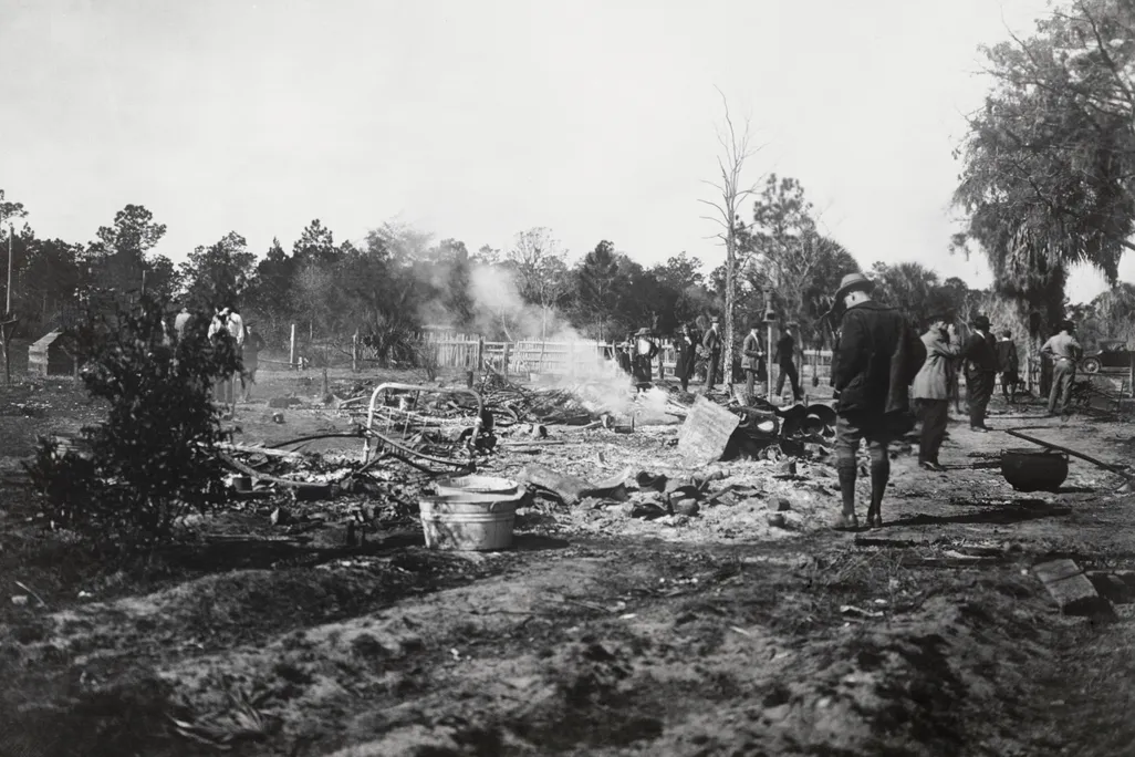 The ruins of a razed home in Rosewood