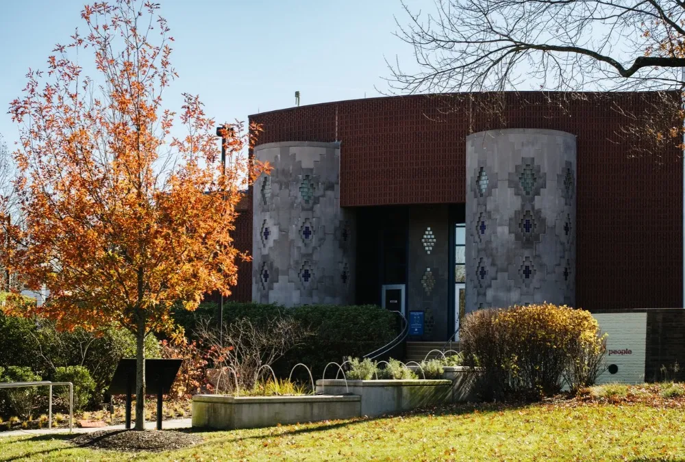 Fall colors on the trees around the museum