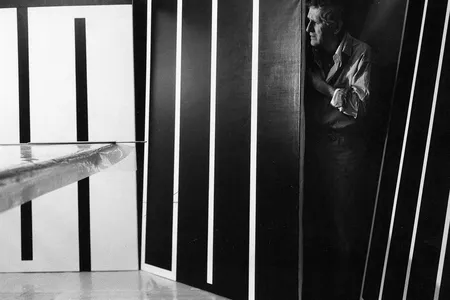 A black &amp; white photo of famous Croatian painter, Julije Knifer