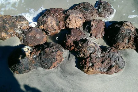 In 2016, Hurricane Matthew revealed a trove of 16 Civil War cannonballs (seen here) at the same beach where the latest specimens were found