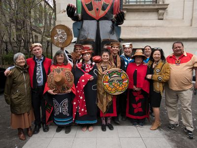 Picture taken at the unveiling of the Totem Pole in May 2017. 