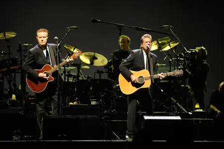 Don Henley and Glenn Frey of the Eagles performing at Madison Square Garden in 2008