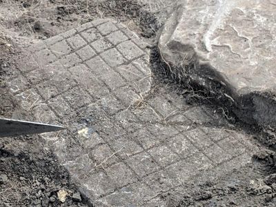 The board was likely used in the bath house at Vindolanda, one of 14 forts along Hadrian's Wall, but was repurposed as a floor stone in the adjacent building after it was broken.