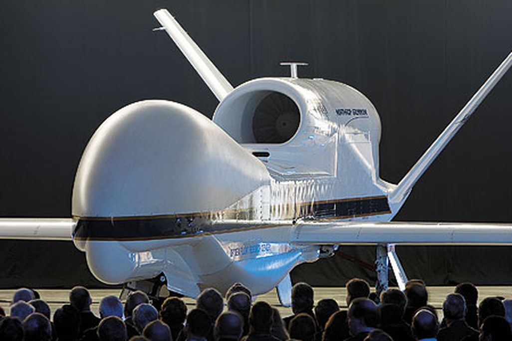 Ready for its closeup: The first demilitarized Global Hawk debuts in 2009 at NASA’s Dryden center in California, where scientists will use it to study hurricanes, pollution, and other atmospheric disturbances.