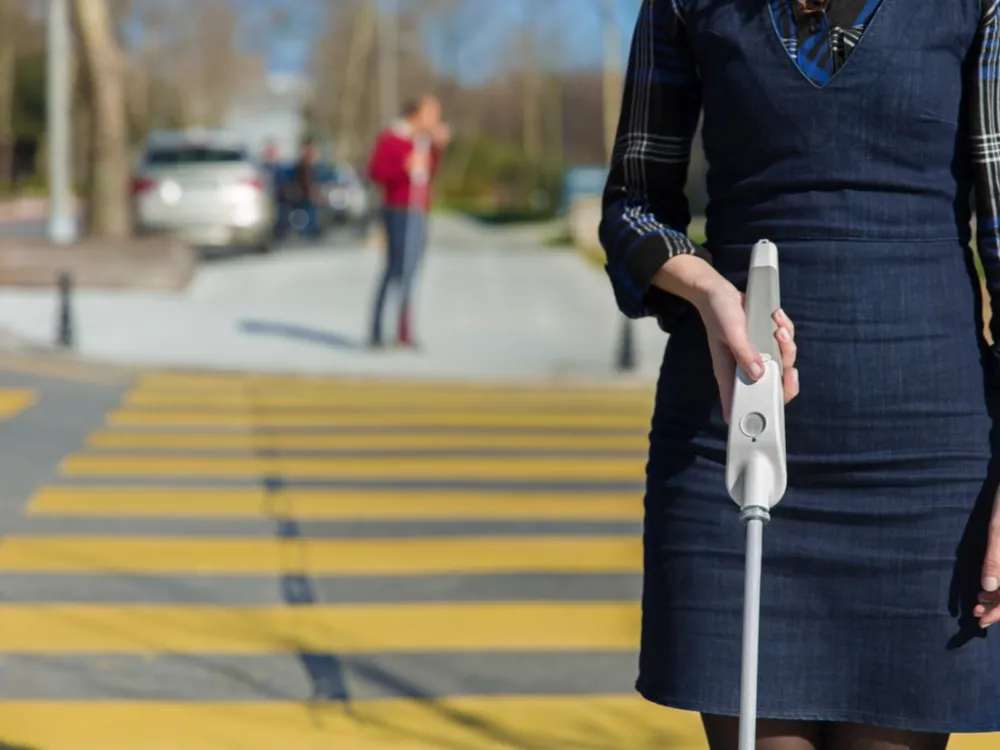 This connected white cane is a smart solution for the visually impaired