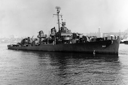 During the dive mission, the divers found and captured footage of the ship's bridge, midsection, and bow that had hull number "557" still visible on both sides.

