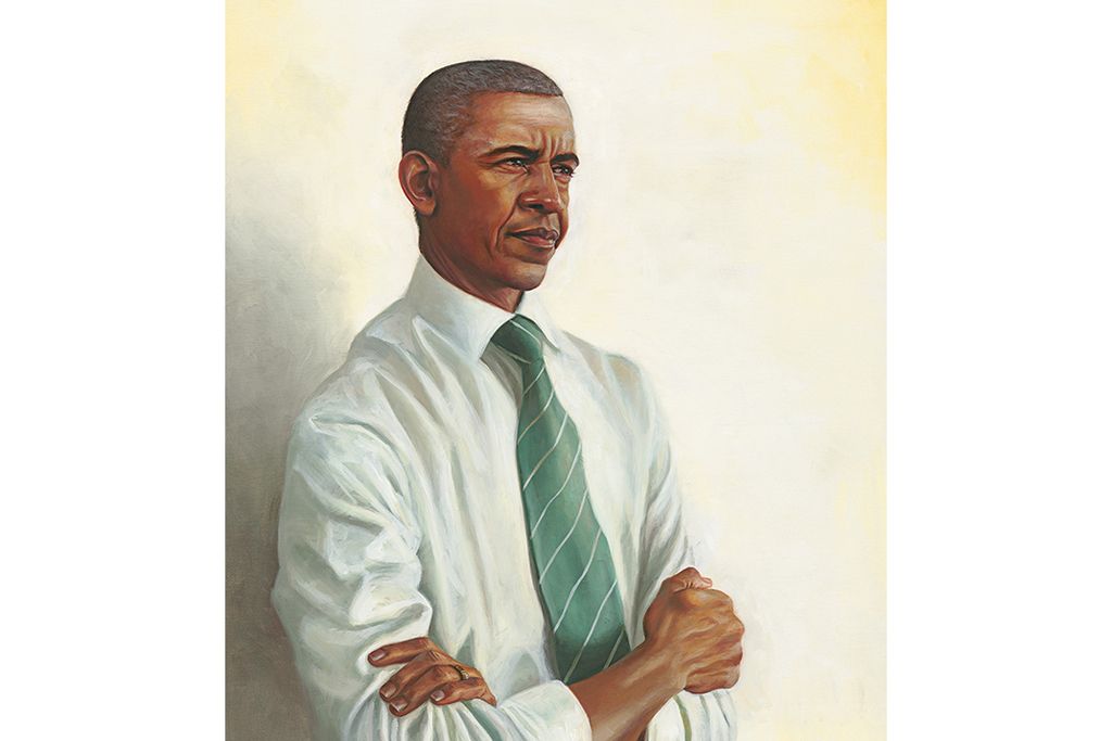 Oil portrait of Barack Obama