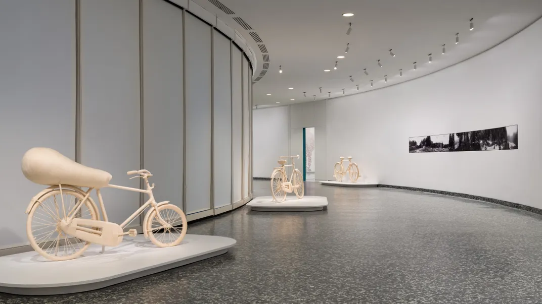 Bound/Unbound series (bicycles) Lin Tianmiao, 1996
