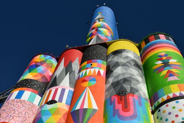 Looking up and admiring the towering grain silos. Camera: Nikon D3500 thumbnail