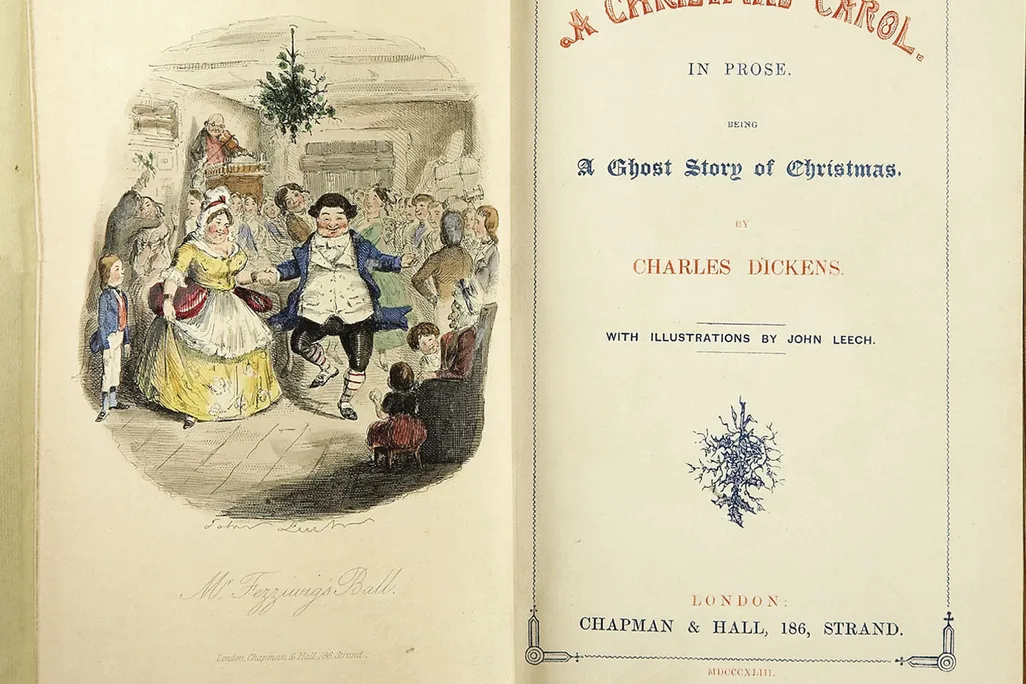 The title page of the first edition of Charles Dickens' A Christmas Carol​​​​​​​