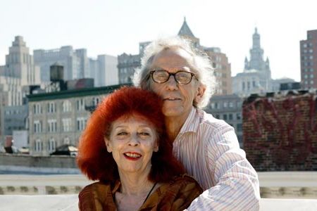 Installation artists Christo and Jeanne-Claude.  Together they built "Running Fence", a 24.5-mile fabric divide through Northern California.