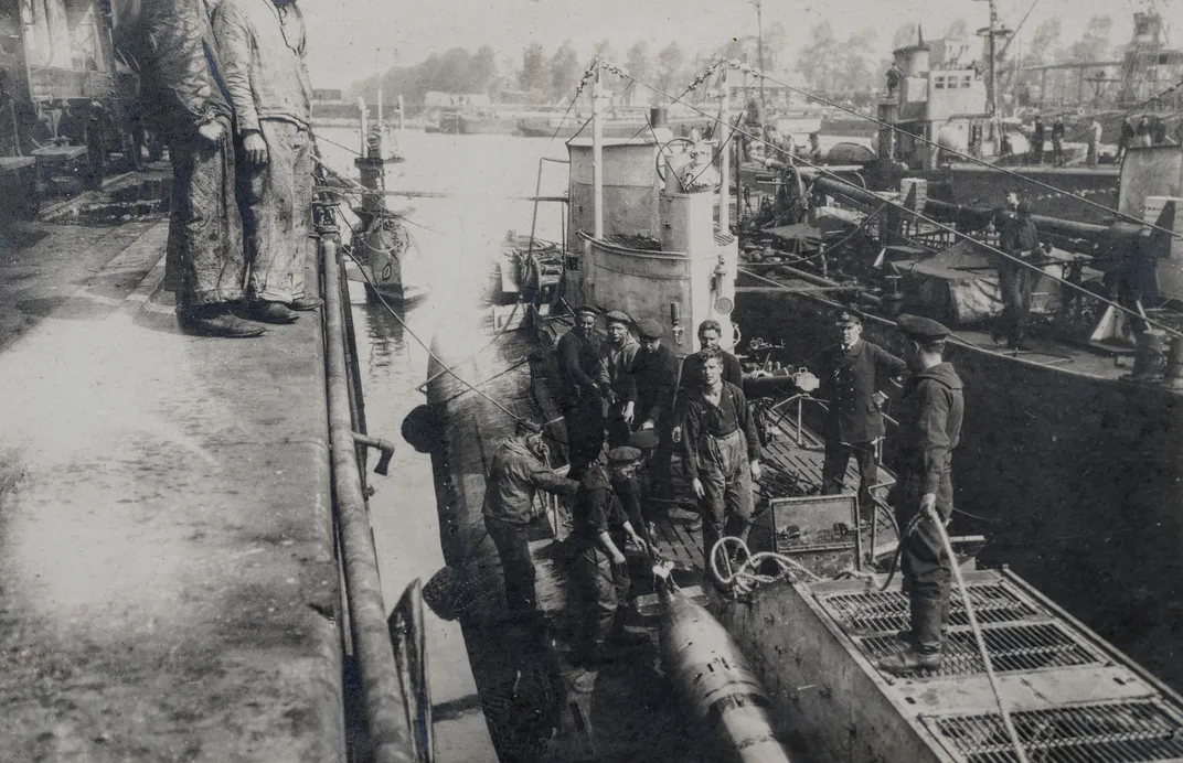 A UC class German submarine and its crew