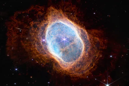 Data from Webb&rsquo;s&nbsp;Near-Infrared Camera&nbsp;were used to make this extremely detailed image of the Southern Ring Nebula.