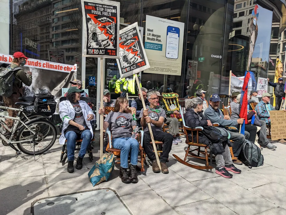 Protesters outside Chase