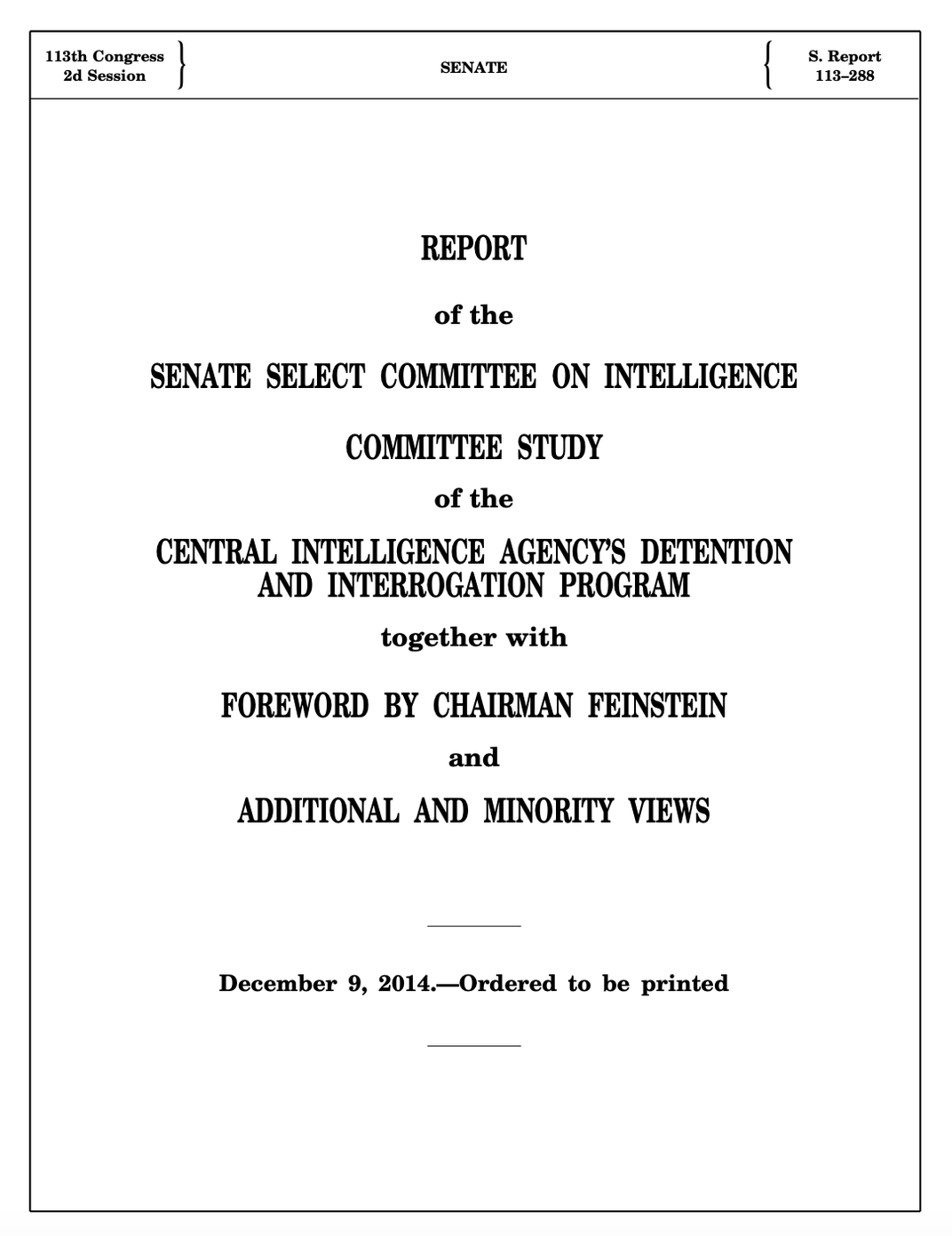 Opening page of the report
