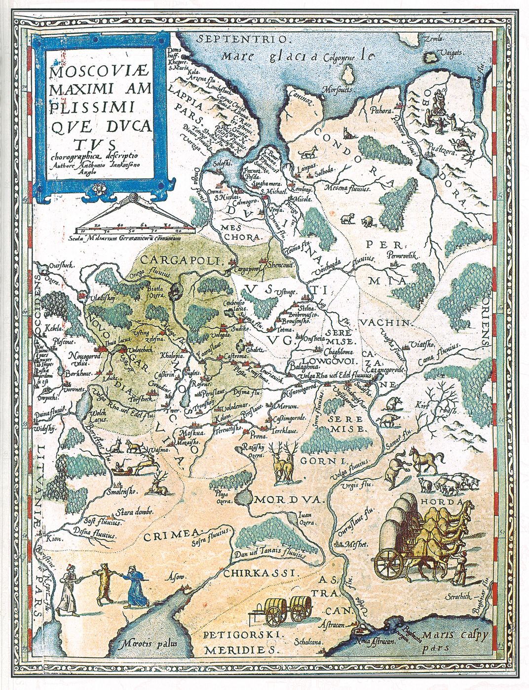 A map of Muscovy prepared by Anthony Jenkinson and Gerard de Jode in 1593