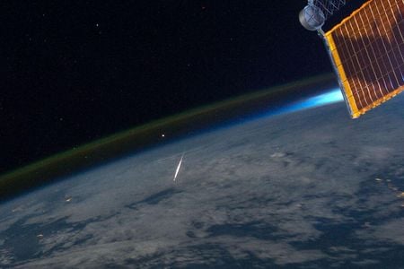 Astronaut Ron Garan took this shot of a meteor from the space station during the annual Perseid shower in 2011. 