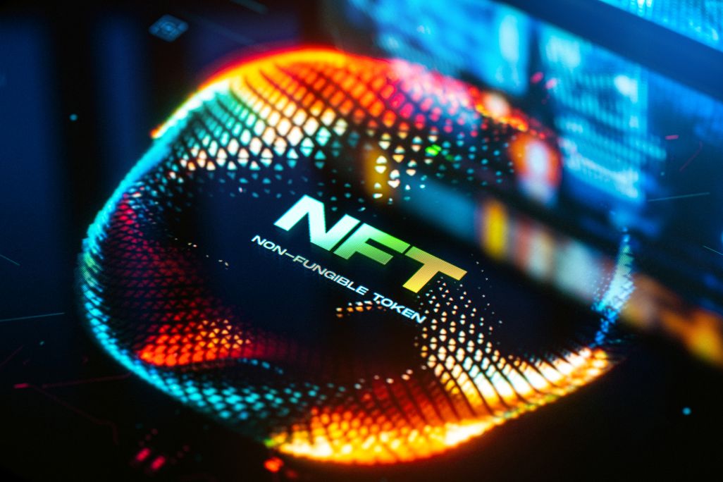 stock photo of colorful NFT logo