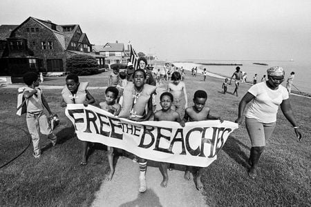 Members of Revitalization Corps marching in Old Saybrook