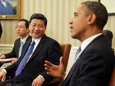 Chinese President Xi Jinping in a meeting with President Obama a few years ago